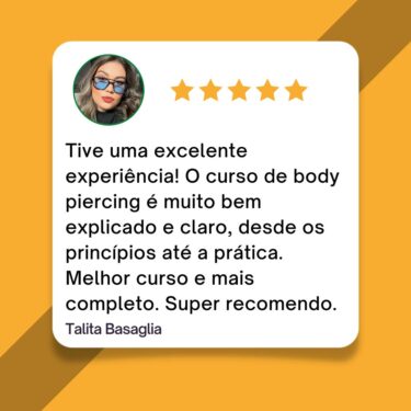 depoimento sobre o curso de body piercing online